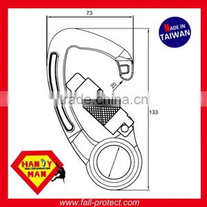 A140-22KSG Industrial Safety Forged Aluminum Captive Eye CE Standard Screw Gate Quicklock Locksafe Carabiner thumbnail-6