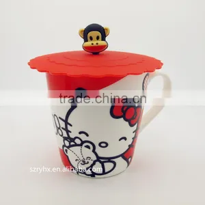 New Popular Flexible Silicone Cup Lid With Spoon Holder thumbnail-1