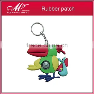 Beautiful Cute Custom 3D Soft PVC Embossed Rubber Patch With Key Ring Key Chain thumbnail-2