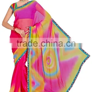 Printed Spray Designer Saree in Chiffon Fabric thumbnail-1