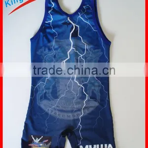 Wholesale Dye Sublimated Printing Cheap Wrestling Singlets for Sale thumbnail-1