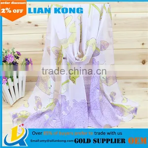 Factory Custom Beach Towel Fashion Colorful Woman Print Silk Scarf thumbnail-1