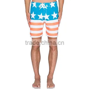 Custom Mens Striped 100% Polyester Beach Shorts Vintage Beach Volleyball Shorts thumbnail-1