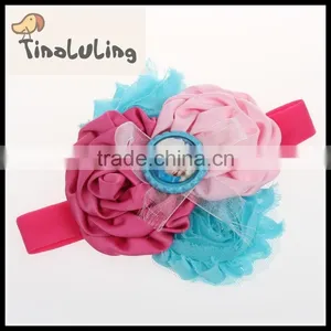 2015 Baby Hair Accessories Headbands Elastic Hairband Flower Hair Accessories Wholesale China 12 Design thumbnail-2
