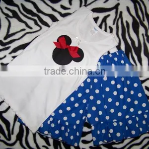 2014 Summer Girl Clothes Polka Dots Kids Outfit thumbnail-1