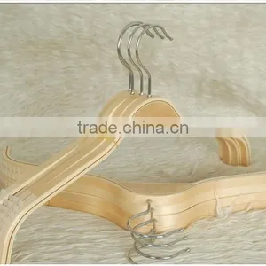 Multifunctional Wood Coat Hanger With 2 Durable Clips Strong Wood Pants Hanger thumbnail-1