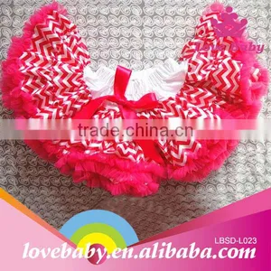 Wholesale Hottest Selling Multicolour Baby Chevron Satin Pettiskirts thumbnail-1