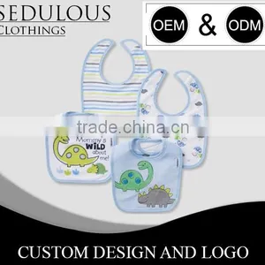 Cotton Front Polyster Fleece Back 100% Absorbency Baby Bibs thumbnail-3
