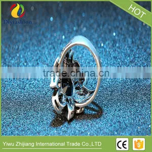 Punk Rock Hollow Out Jewelry Mens Ring Vintage Jewelry Finger Rings Luxury Black Resin Stones Retro Ring thumbnail-4