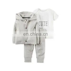 Baby Boys' or Baby Girls' Cardigan, T-Shirt & Pants Set From China thumbnail-1