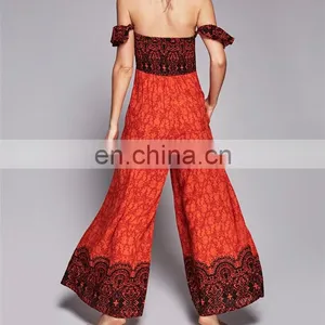 Sexy Off-shoulder Jumpsuit 2013 Sex Jumpsuit African Pattern Onesie Jumpsuit thumbnail-3