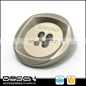 Shiny Gold Color 4 Holes Button Custom Engraved Logo Dipped Center Metal Button Difference Size Zamak Button for Jacket Shirt thumbnail-2