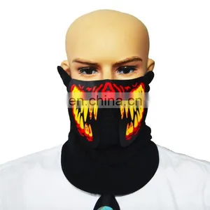Sound Activated Glow EL Mask Panel Face Mask for Halloween thumbnail-3