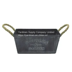 Square Shape Zinc Iron Metal Flower Pot Planter From China Supplier thumbnail-1