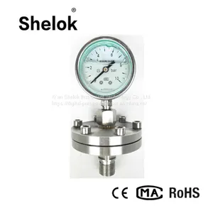 Air Oil Water Mpa Diaphragm Seal Bourdon Tube 300 Bar Pressure Gauge thumbnail-1