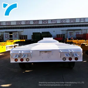 Made in China Gooseneck Low Platform Semi Low Flatbed Trailer Lowbed Truck Trailer for Sale thumbnail-4