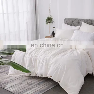 High Quality Wrinkle Resistant Full Size Adult Bedding Set Solid Duvet Cover Sets thumbnail-3