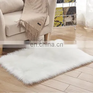 Factory Custom Luxury and Soft Faux Fur Rug White Lamb Rug Carpet thumbnail-2