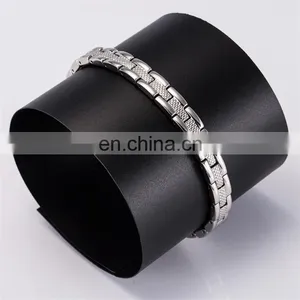 Silver and Gold Plated Stainless Steel Magnetic Bracelet Powerful Mens Magnetic Therapy Bracelet thumbnail-6