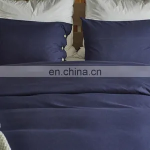 Duvet Cover Set 3pc Dark Blue Luxury Microfiber Down Comforter Quilt Bedding Cover With Zip Ties thumbnail-2