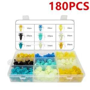 180pcs Plastic Rivet Fasteners, Yellow Automotive Nylon Fixed Parts thumbnail-1