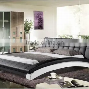 European Style Soft Leather Bed in Home Furniture thumbnail-1