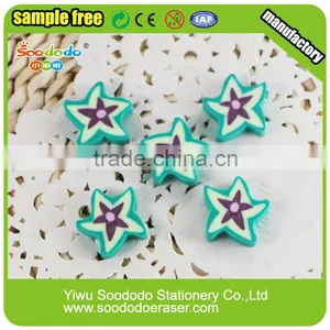 Green Star Flat Stationery ,extruded Mini Eraser thumbnail-1