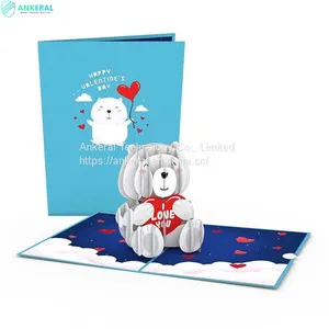 Happy Valentine’s Day Bear 3D Cards Best Selling Gift Cards for Girls China Manufacturer thumbnail-3