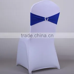 Blue Spandex Band Spandex Chair Sash With Diamonder Buckle thumbnail-2