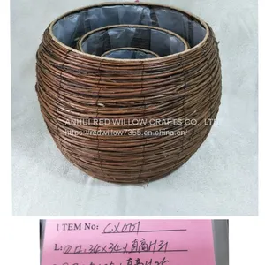 Outdoor Decorative Willow Basket Willow Garden Basket for Plant thumbnail-1