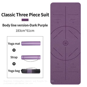 Multiple Colors Eco-Friendly Non-Slip TPE Yoga Mat for Pilates thumbnail-3