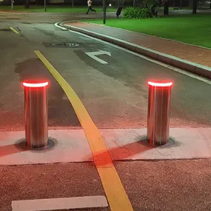 UPARK Automatic Integral Security Steel Rising Retractable Remote Bollards Driveway Security Post Not Hydraulic Bollard thumbnail-1