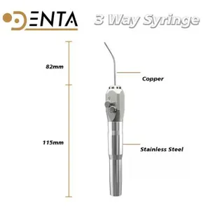 Straight Dental Air Water 3 Triple Three Way Syringe Handpiece Handle Tubing With 2 Nozzles Tips Tubes For KAVO SIRONA ,FONA thumbnail-1