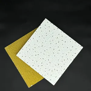 Square Mineral Fiber Acoustic Ceiling Panels With Wood Wool Design thumbnail-3