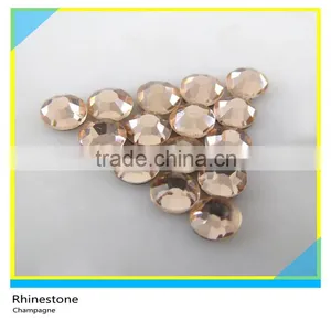 Hot Sale Loose Iron on Rhinestone For Bags Champagne Round thumbnail-1