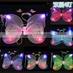 Wholesale Cheap Double Layer Fairy Kids Butterfly Wings Halloween Pink Butterfly Wing for Sale thumbnail-1