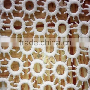 Full Lace Fabric Milk Silk Embroidery Lace Polyester Water Soluble Lace thumbnail-2
