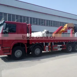 2015 Hot Sale Low Price Howo 8*4 340hp Euro3 30Ton Truck Mounted Crane for Sale Made in China thumbnail-1
