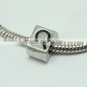 Wholesale Zinc Alloy Archaized Pdora Square Shape Anti-silver Slide Beads thumbnail-1