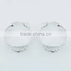 Hammered Sterling Silver Hoop Earrings Concaved Tapered Chic thumbnail-1