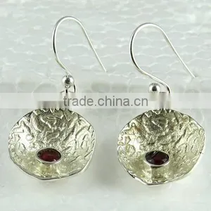 Classic !! Garnet 925 Sterling Silver Earring, 925 Stamped Silver Jewelry, Buy Silver Jewelry thumbnail-4