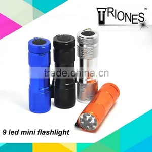 (160246) AAA Battery Colorful Emergency Promotional Mini Cheap Aluminum 9 Led Flashlight thumbnail-1