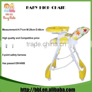 EN14988 Approved Eco-Friendly Foldable All Age Babies Recommended Plastic Feeding High Chair thumbnail-2