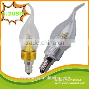 250LM Light Candle, Aluminum LED Candle Wholesale, E14 LED Candle Bulbs 3W 5W thumbnail-2