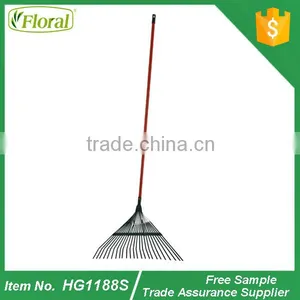 Metal Leaf Rake With Metal Handle thumbnail-1