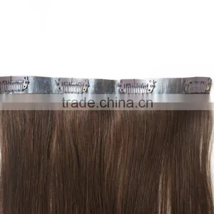 Hot New Products Factory Wholesale PU/skin Weft Clip in Human Hair Extensions thumbnail-5