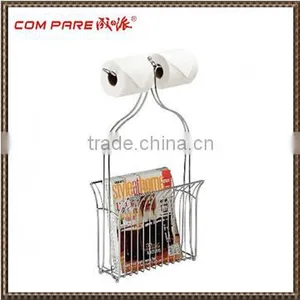 Multifunctional Chrome Plated Iron Toilet Paper Rack thumbnail-1