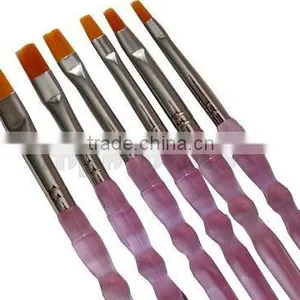 Nail Art Brush Set Purple Handle thumbnail-1