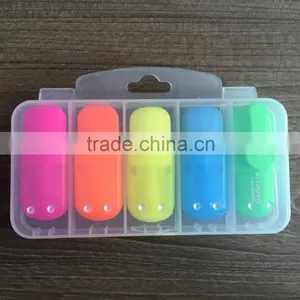 China Manufacture Custom Plastic Multi Color Highlighter Set With Logo Printing thumbnail-2