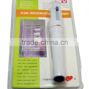 Pro Pen Electric Nail Art Tips Drill Gel File Manicure Set Machine 5 Bits New thumbnail-1